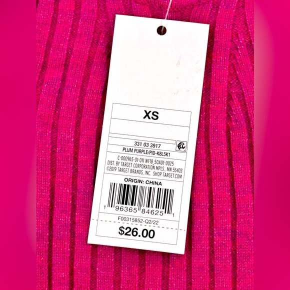 Wild Fable Purple Crop Knit Sweater Sweetheart Neck Split Wrist Long Sle… - Picture 5 of 9